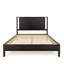 Lit en bois massif avec tête de lit Vivian, base de lit en bois noir rustique-941795778