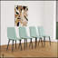 Ensemble de table de salle à manger et de chaises à rallonge extensible, conception moderne, taille réglable pour 2 à 6 personnes, table blanche avec chaises en lin vert clair