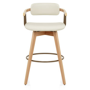 Cream Upholstered Counter Stool