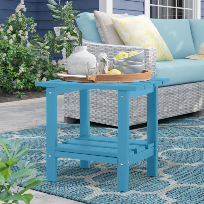 Adirondack Side Table Outdoor Weather Resistant Side Table, Teal
