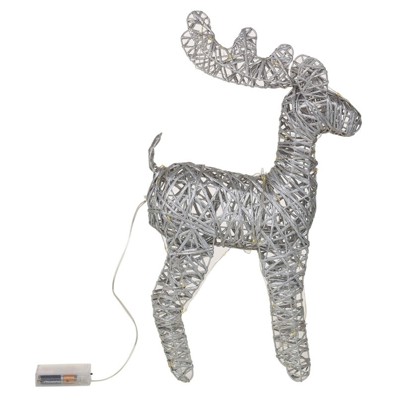 Christmas Decorative Accent, 37cm H x 10cm W x 27cm D, Metallic Silver