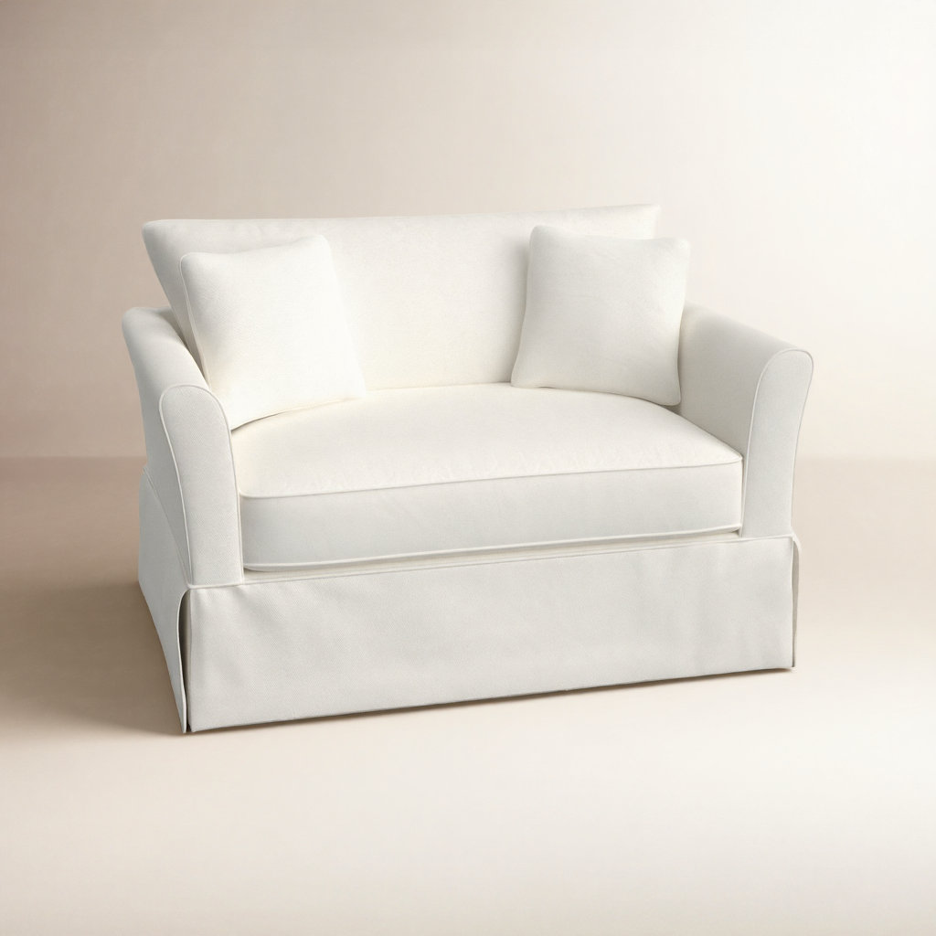 Shelby Upholstered Accent Chair, Classic Bleach White Twill