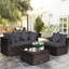 Naobi Rattan 4 - Person Seating Group with Cushions
