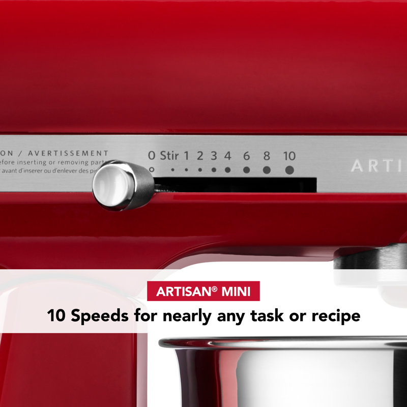 Mini-batteur sur socle inclinable 3,5 pte KitchenAid® Artisan®, Rouge empire