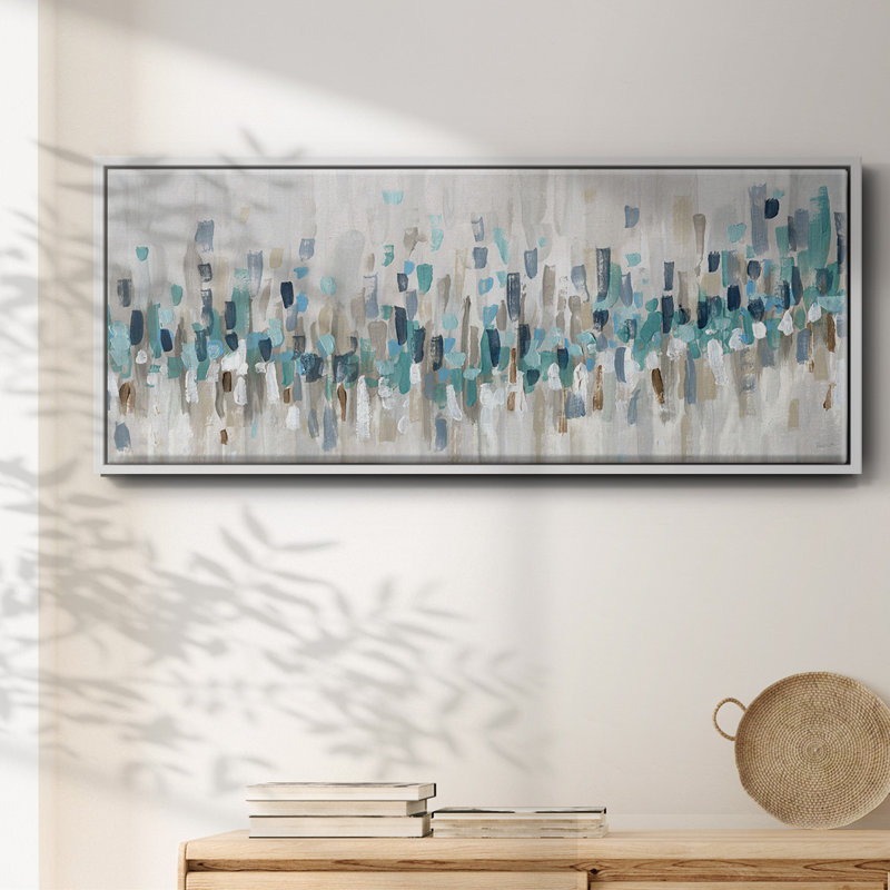 Blue Staccato- Framed Canvas
