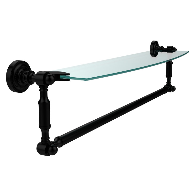 Tablette support avec porte-serviettes Marchmont, H 5 po x l 22 po x P 6,1 po, Noir mat