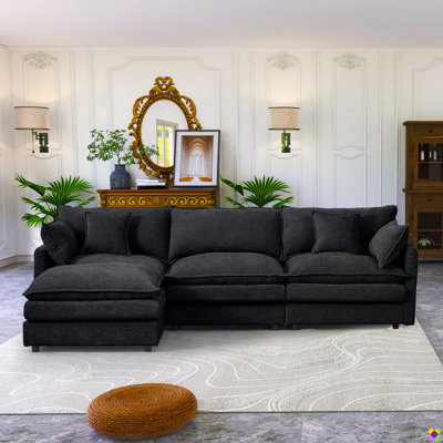 Dayman 102"W Modular Chenille LAF RAF Sectional, Sofa Couch, 3 Seater