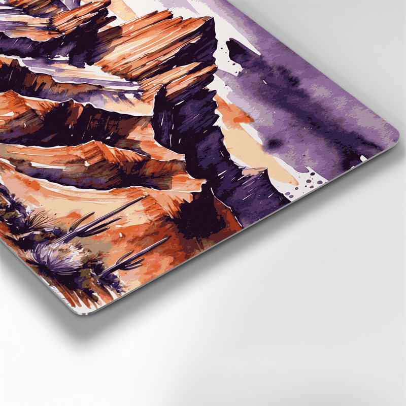 Art mural en métal mauve Southwestern, H 12 po x l 18 po