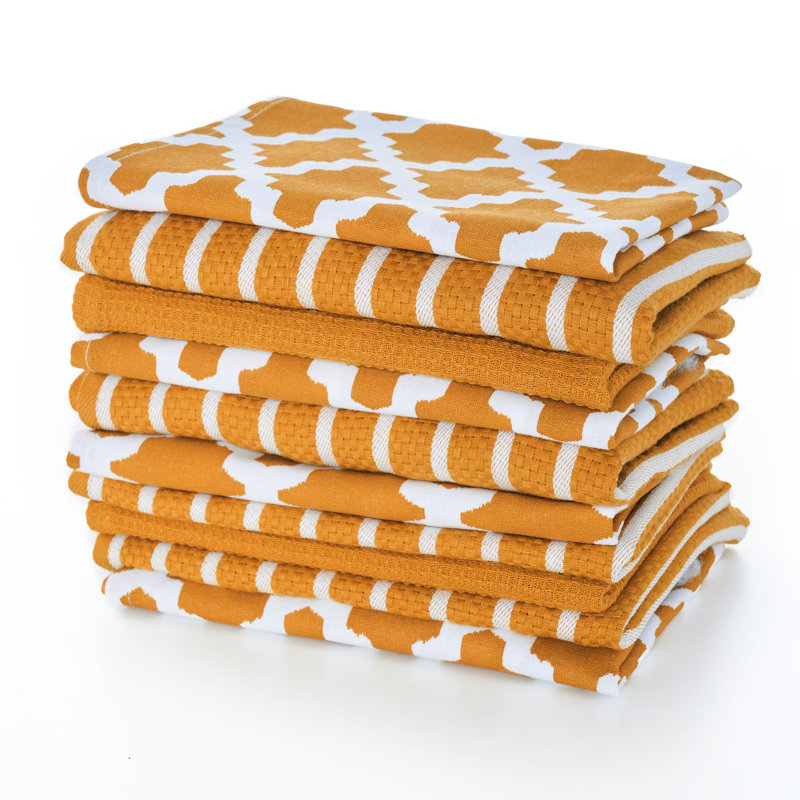 Stripe Jacquard Tea Towel Kitchen Towel, Yellow