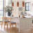 Set Of 2 Rubberwood Dining Chairs With Backrest And Comfort Cushions