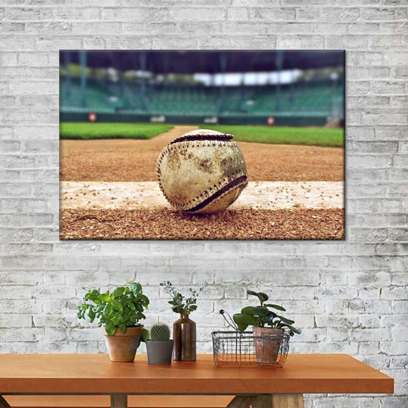 Baseball Baseball In Stadium, reproduction sur toile, H 30 po x l 45 po x P 1,25 po