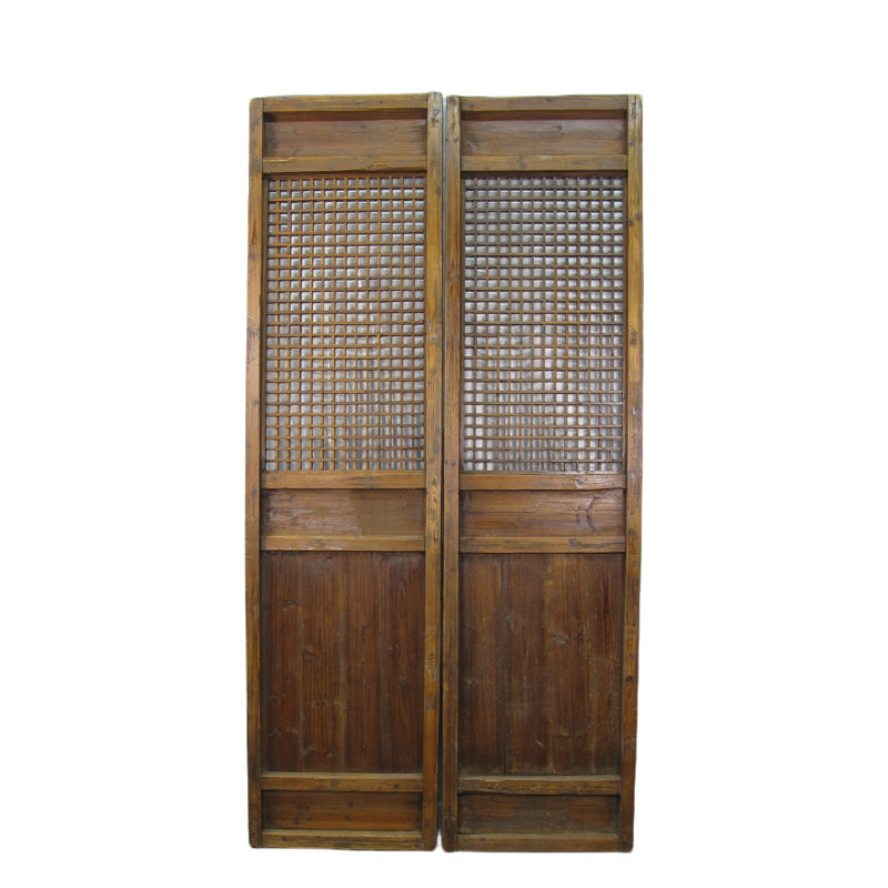 Asian Classic Stained Wood Pivot Screen Doors
