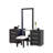 Contemporary Style Vanity With Stool, USB Port, Glass Top, And Full Length LED Mirror For Modern Bedrooms