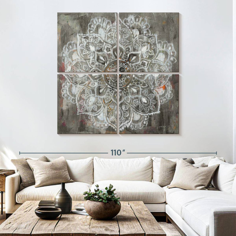 Mandala Kerner au neutre, H 74 po x l 74 po