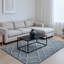 Tapis minimaliste en laine touffeté à la main à motif géométrique bleu gris Ailey