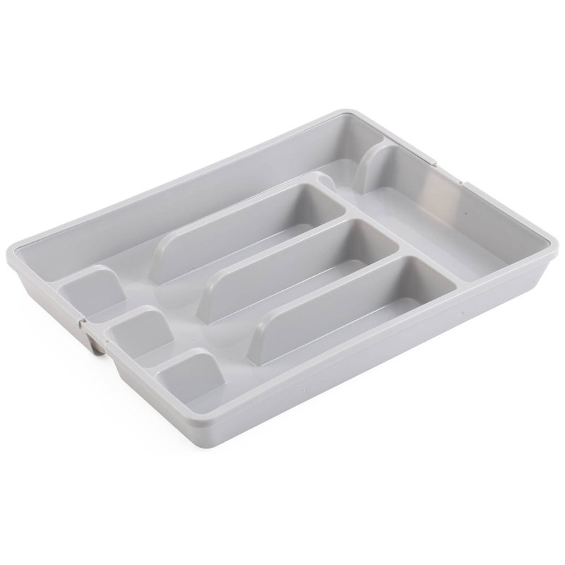 Plastic Rectangle Utensil Storage Set, Grey