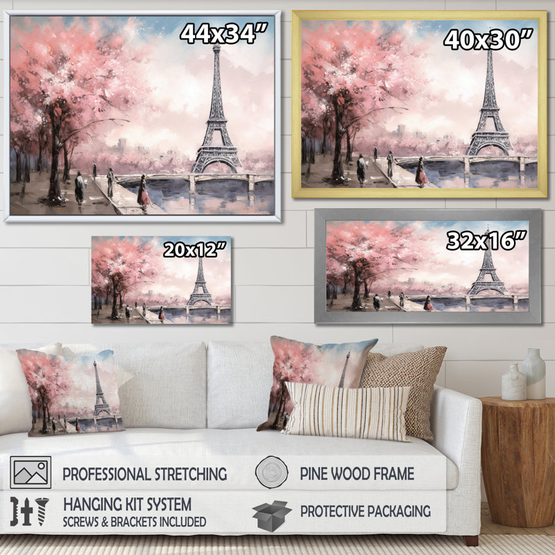 Grand chef-d'œuvre de la Tour Eiffel II - France, art mural, Toile tendue, H 30 po x l 40 po x P 1,5 po