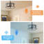 Ventilateur de plafond Caylie 18 po moderne à cage en verre ondulé avec lumières et télécommande, 6 vitesses, réversible, pour chambre à coucher
