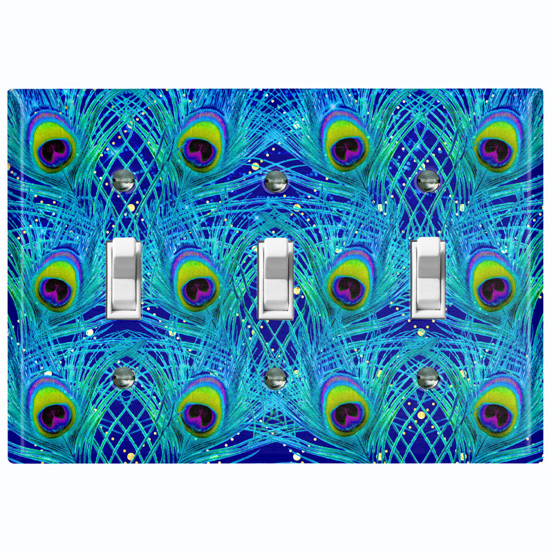 Patterned 3 - Gang Toggle Light Switch Standard Wall Plate
