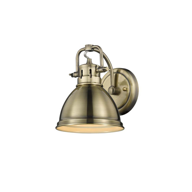 Applique murale 1 lumière pour salle de bain Calico, Laiton vieilli, Laiton vieilli