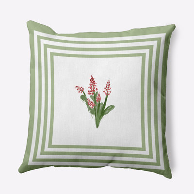 Coussin décoratif à motif de bouquets encadrés PF1627GR41RE1