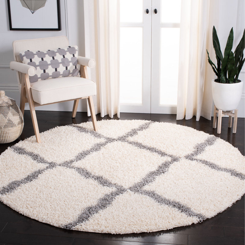 Alonnah Sgd-Dallas Shag Performance Geometric Rug, Round 10'