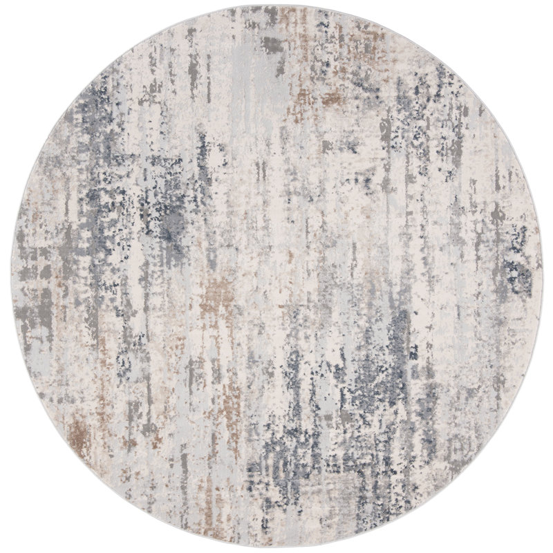 Tapis abstrait Keyra Performance, Rond 6 pi 7 po