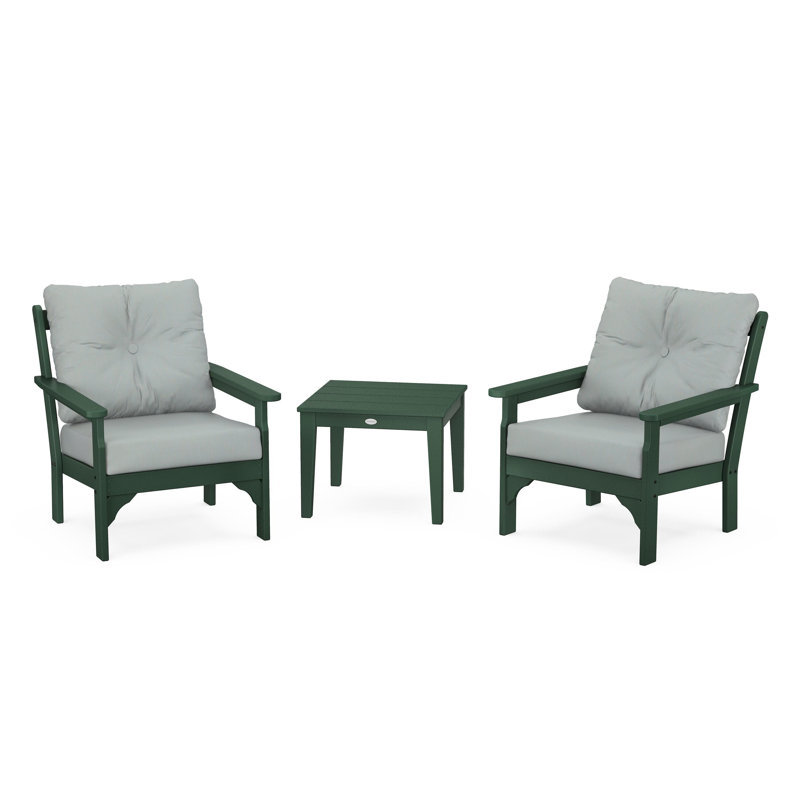 Vineyard 3-Piece Deep Seating Set, Spa, Green