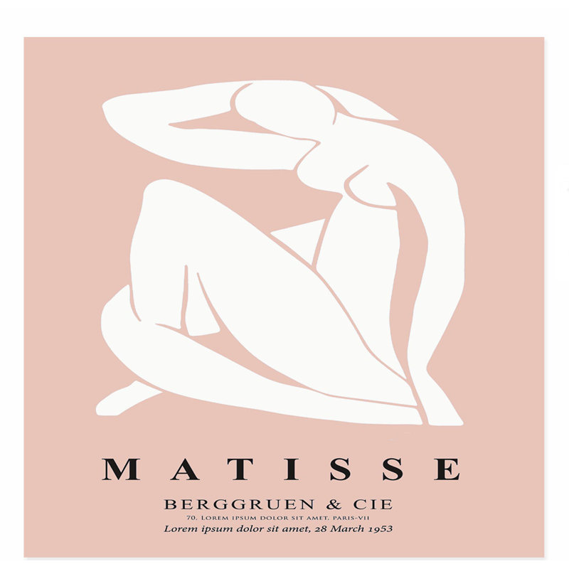 «People and Portraits Matisse», reproduction d'art moderne sans cadre Mid-Century, H 28 po x l 28 po, Bleu