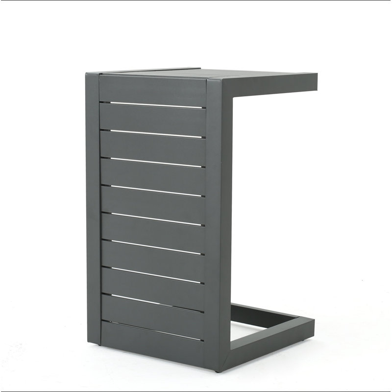 CAPE CORAL ALU C-SHAPED TABLE GREY, Gray