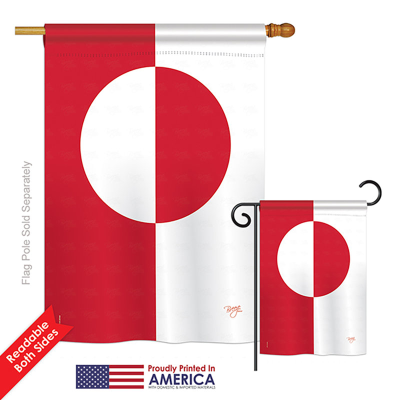Drapeau de polyester vertical décoratif à 2 côtés groenland of the world