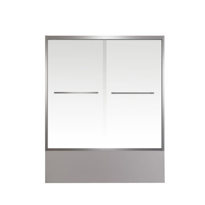 Aluminum Frame Double Sliding Bathtub Screen with Clear Tempered Glass and Chrome Hardware, Adjustable Width for Modern Bathrooms