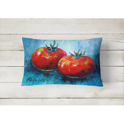 Tomatoes Outdoor Reversible Throw Pillow