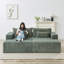 Méridienne surdimensionnée de 87 po, sans assemblage requis, causeuse en peluche avec deux repose-pieds amovibles, canapé-lit moderne moelleux pour l'intérieur, canapé modulaire-1586505385