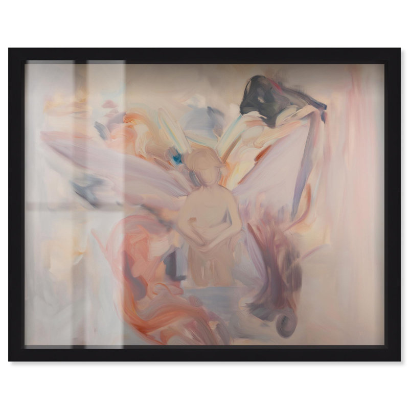 «Fluid Formations Shadowbox Print Blue Art» par Art Remedy, 31" H x 37" W, Noir