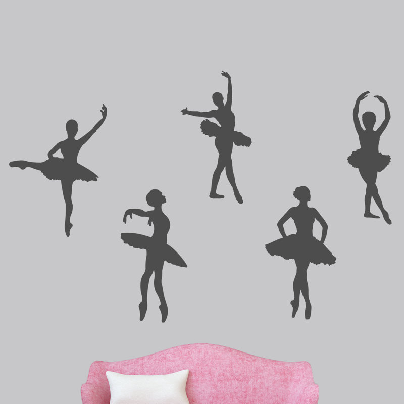 Ensemble d'adhésif décoratif ballerines, Gris foncé, Oui