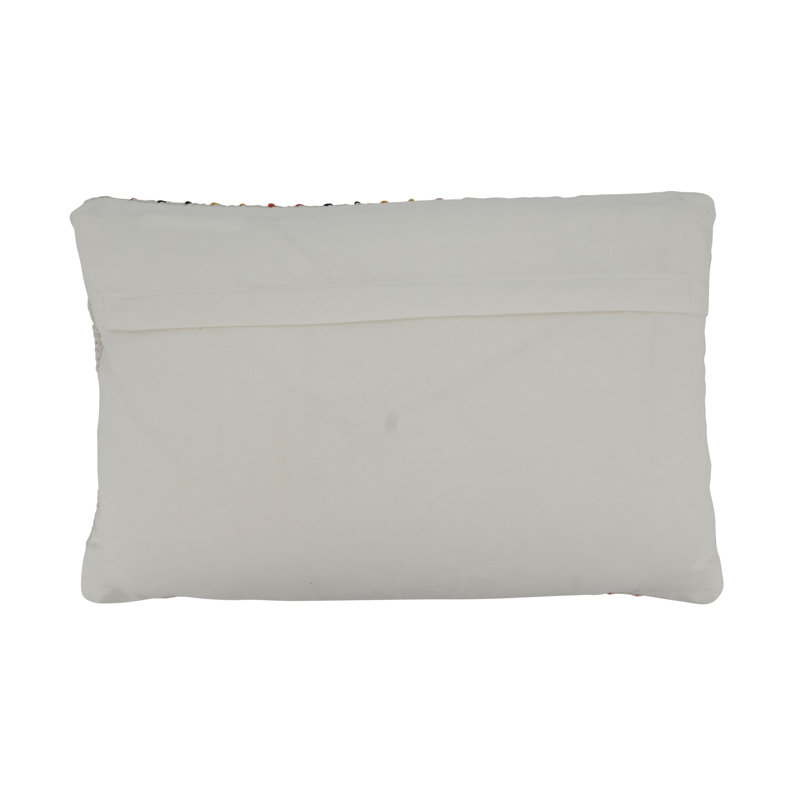 Multicolor Woven Stripe Cotton Oblong Pillow