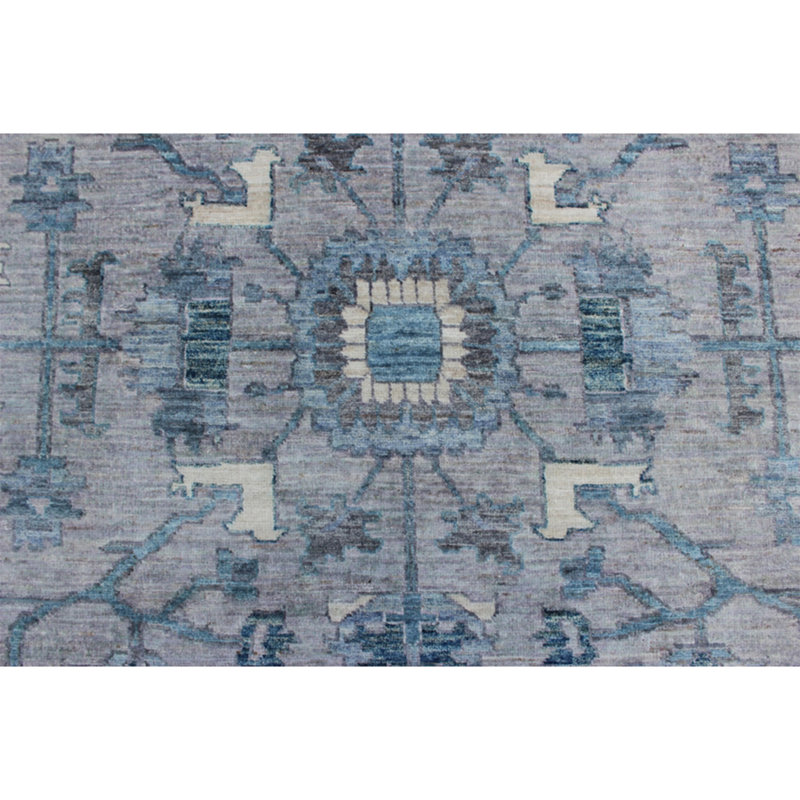 High-Quality Hand-Knotted Grey And Dark Grey Area Rug
