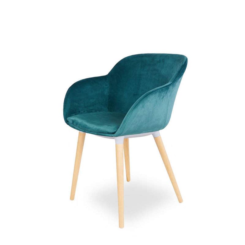 Oquawka 43cm H Velvet Upholstered Armchair, Green