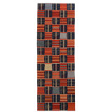 Hand Knotted Wool Geometric Area Rug in Red/Black