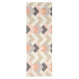 Right Away Chevron Area Rug in Ivory/Pink/Gray