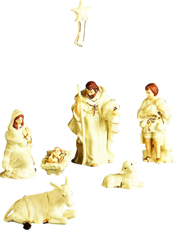 Christmas Donkey, Sheep Nativity Set