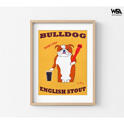 «English Bulldog 2» par Ken Bailey, impression d'affiche Stout Beer, décor de bar d'entrée pour animaux de compagnie, impression d'idée de pub britannique Inspo
