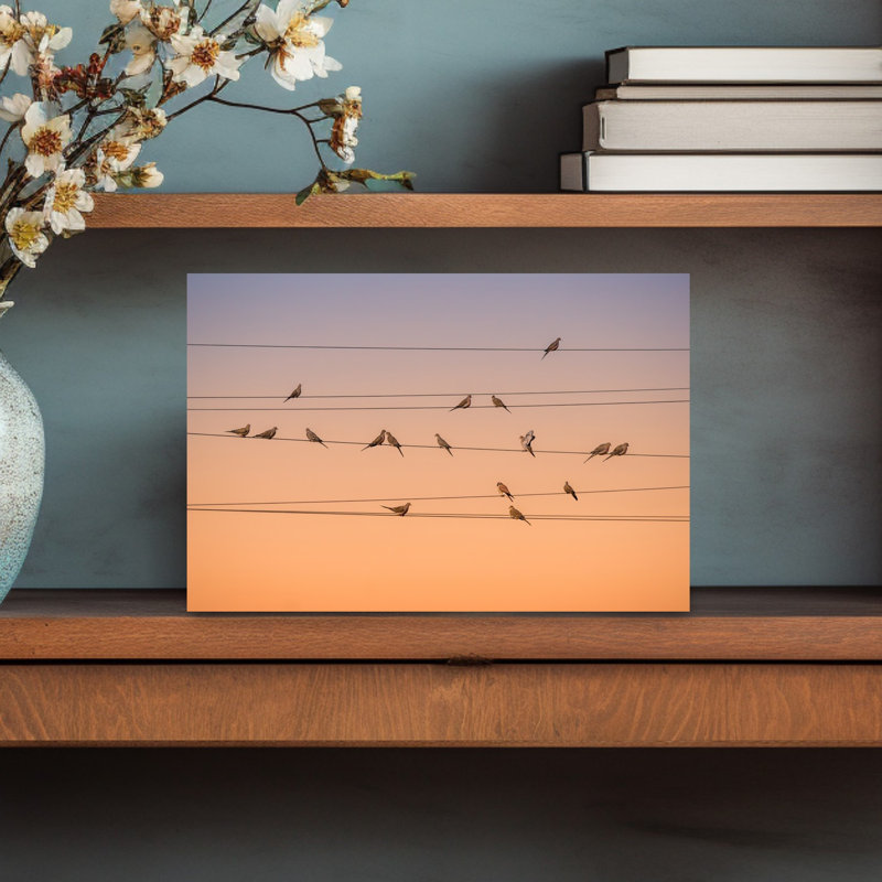 Peaceful Doves Golden Hour Colorful Peaceful Tranquil Bird Nature Sunset Wall Art Print 1 Piece Wrapped Canvas Wall Art
