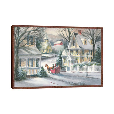 Village Sleigh Ride by George Bjorkland - Print on Canvas