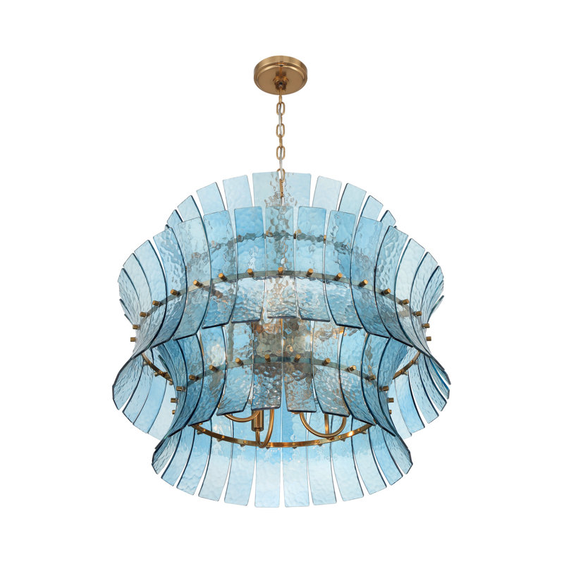 Lustre en laiton vieilli 28 po Abigail