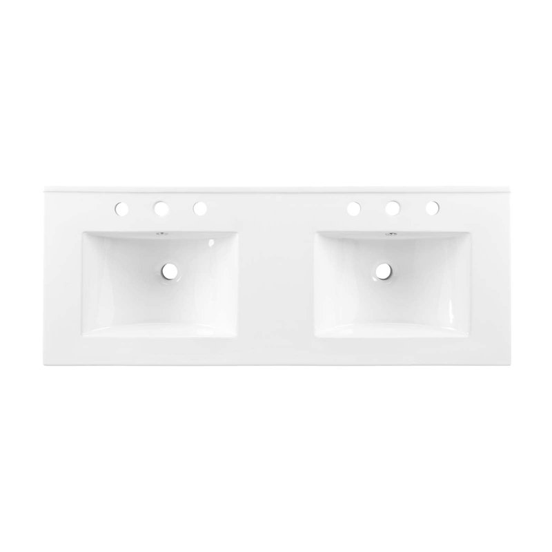 Modway Cayman 48" Double Basin Bathroom Sink, White