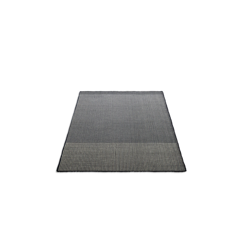 Bousta Wool Striped Area Rug in Black/Gray, Rectangle 5' x 8'