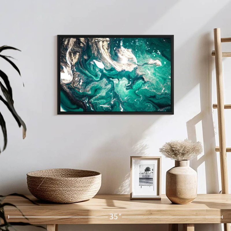 Avery Abstract Teal, 13" H x 19" W
