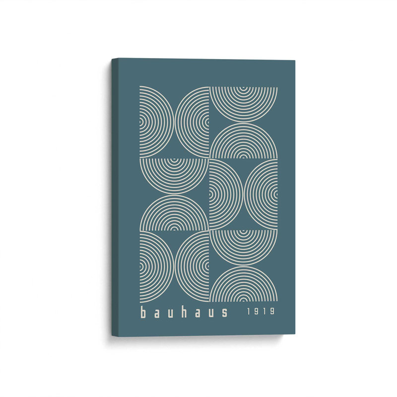Affiche de composition Bauhaus, H 18 po x l 12 po, Toile tendue, Bleu tempête